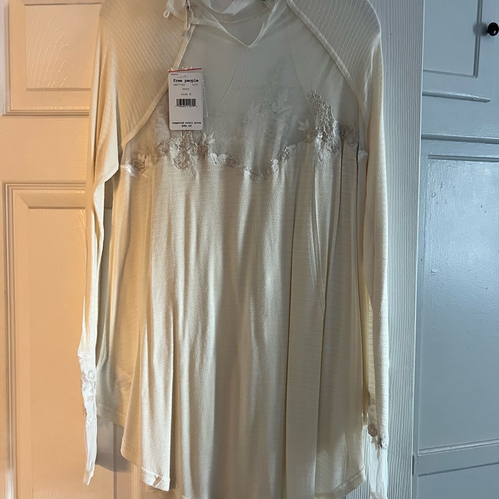 Free People Lace Long Sleeve Top